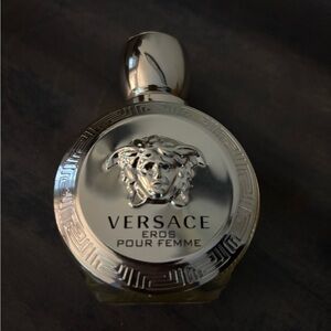 Versace Eros Pour Femme Bottle - Metallic Silver and Gold